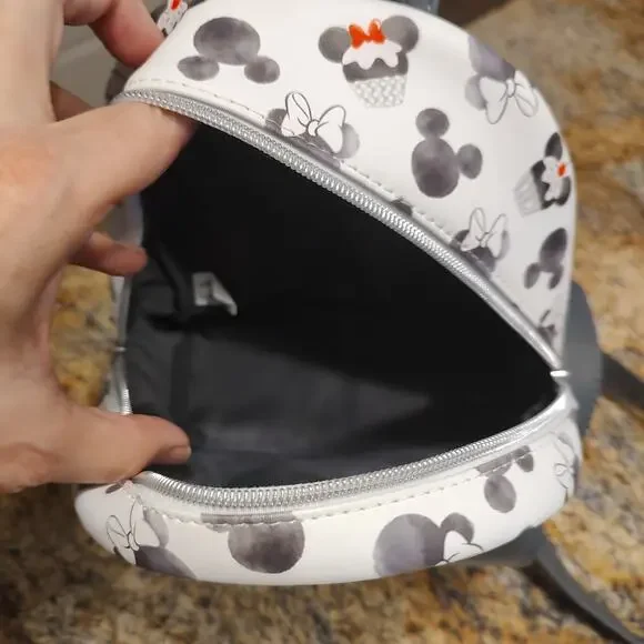 Loungefly Disney Mickey Minnie Mouse Cupcake Black & White Mini Backpack - Picture 9 of 13